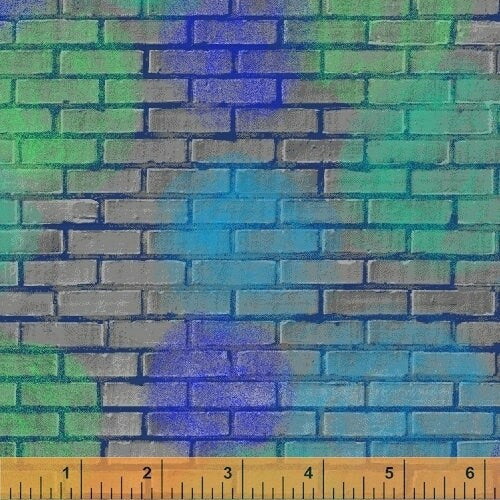 Unstoppable by Whistler Studios Concrete Painted Brick 51504-4 Cotton Woven Fabric