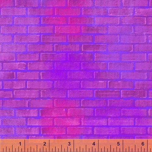 Unstoppable by Whistler Studios Magenta Painted Brick 51504-3 Cotton Woven Fabric