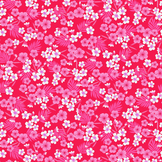 Flamingo Beach Mini Tropical Floral 5038-28  Cotton Woven Fabric