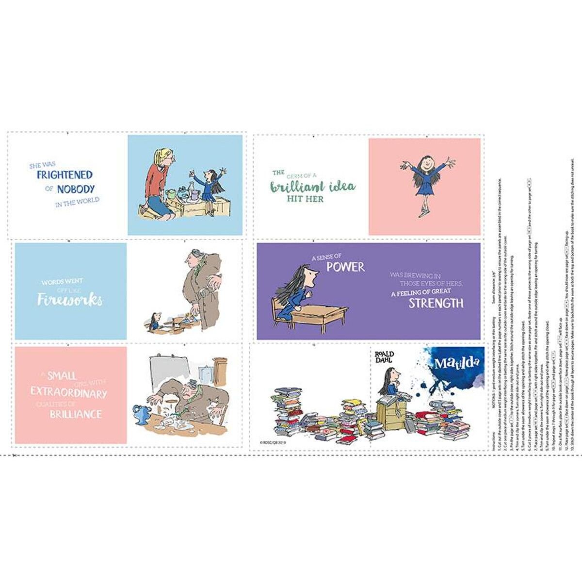 Licensed Matilda Soft Book 24" Panel P9205 MULTI Cotton Woven Panel