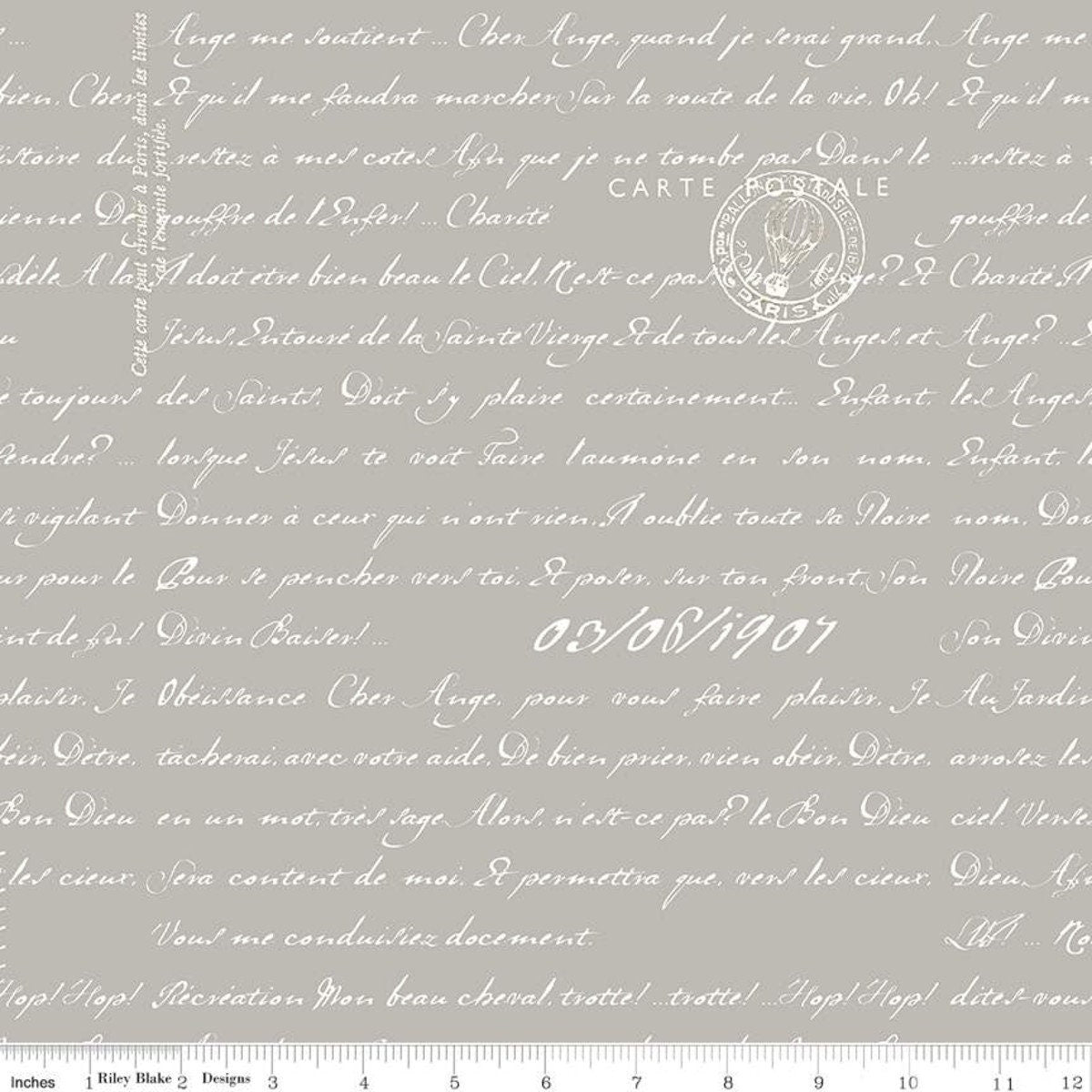 Couturiere Parisienne by J. Wecker Frisch Pieres Gray C8850-GRAY Cotton Woven Fabric