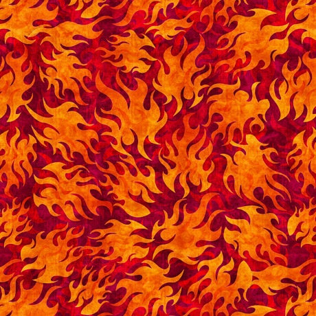 Easy Rider by Dan Morris Flames Brick 27483R Cotton Woven Fabric