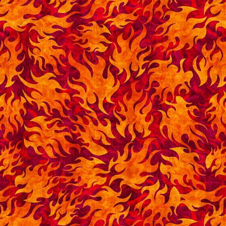 Easy Rider by Dan Morris Flames Brick 27483R Cotton Woven Fabric