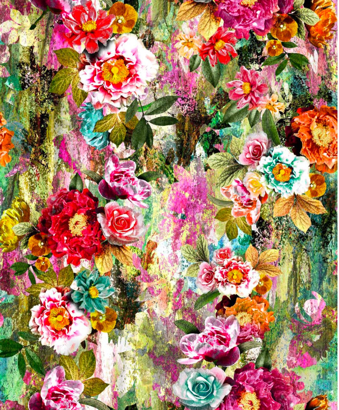 Busy Blooms R4651-130-Multi Digitally Printed Cotton Woven Fabric