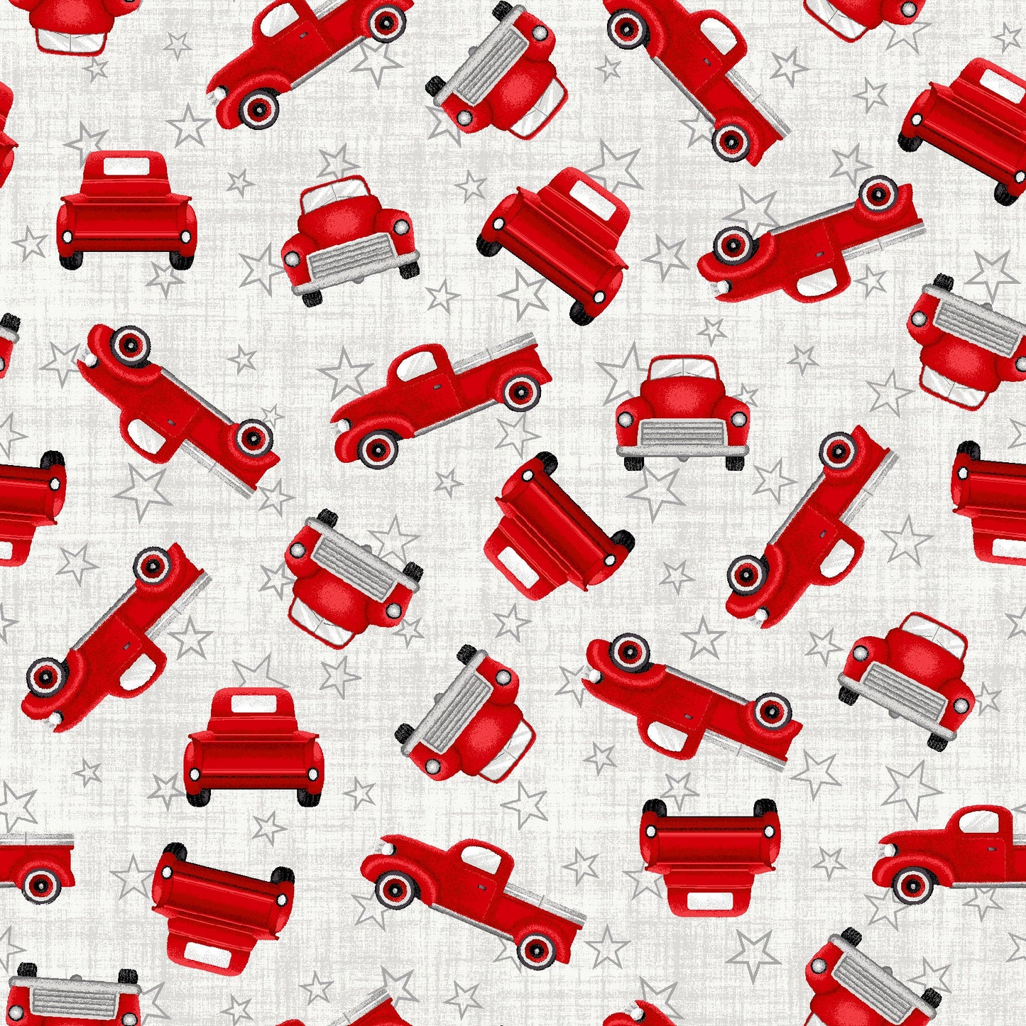 Truckin' In The USA by Chelsea DesignWorks Small Tossed Trucks 5001-8  Cotton Woven Fabric