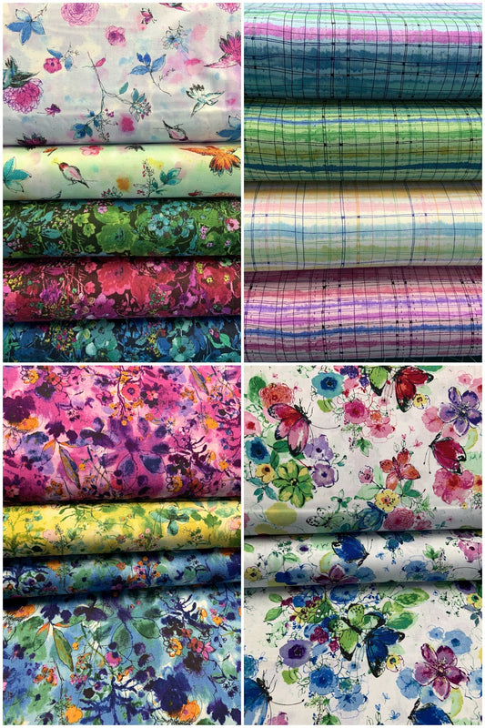 Bloom Bloom Butterfly Wild Meadow Orchid RJ1202J-OR1 Cotton Woven Fabric