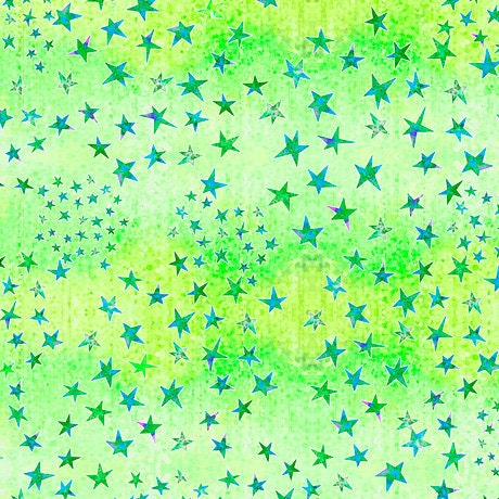 Dream Big by Dan Morris Stars Lt Green 27577H Cotton Woven Fabric