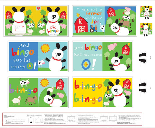 Huggable and Loveable Books VIII 36" Panel BINGO 5059P-01 Cotton Woven Panel