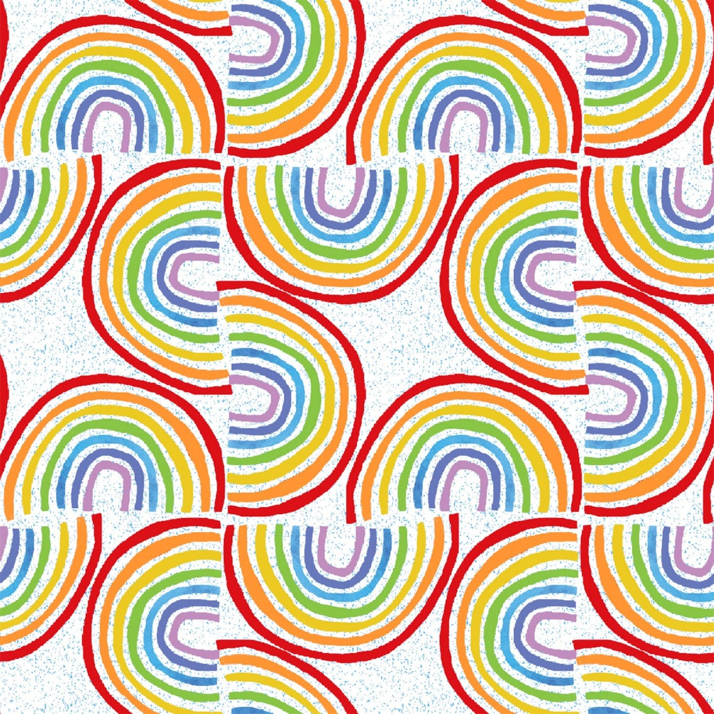 Create & Hobby by Kate Mason Rainbows 16009-WHT Cotton Woven Fabric