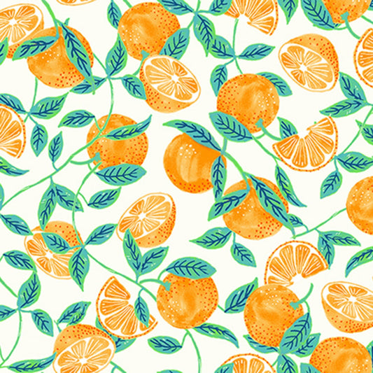 Citrus Garden Tangerines Vanilla RJ1402JVA3 Cotton Woven Fabric