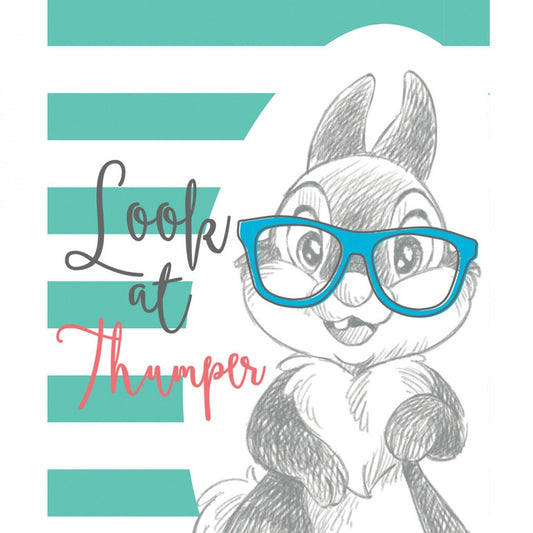 Disney Dress to Impress Look at Thumper Stripe 36" Panel Aqua 85040204P-1 Licensed Cotton Woven Panel