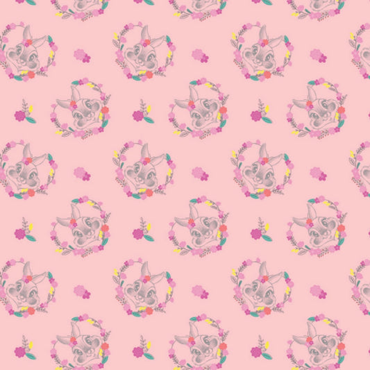 Disney Dress to Impress Bunny Floral Heart Pink 85040203-1 Licensed Cotton Woven Fabric