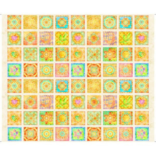 Dream Big by Dan Morris Flower Patches Cream 27573E Cotton Woven Fabric