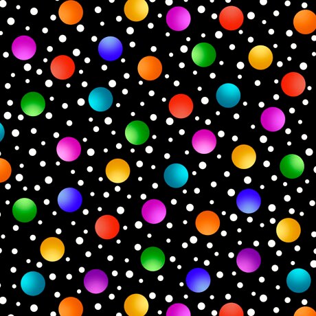 Alpha Doodle by Debi Payne Dots Black 27634-J Cotton Woven Fabric