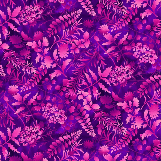 Butterfly Paradise by Elizabeth Isles Silhouettes Purple Silhouettes Purple 4925-55 Cotton Woven Fabric