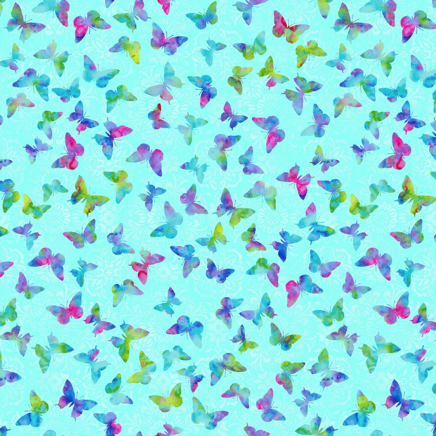 Last Piece 1 yard 28 inches Butterfly Paradise by Elizabeth Isles Mini Butterfly Lt Blue 4926-17 Cotton Woven Fabric