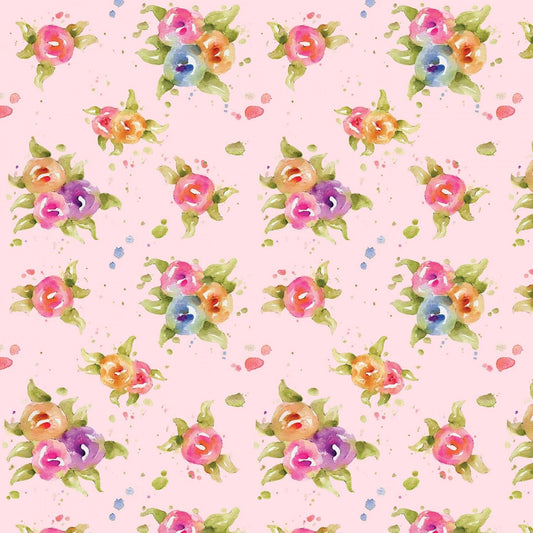 Little Darlings by Sillier Than Sally Designs Floral Pink LITD4158-P Cotton Woven Fabric