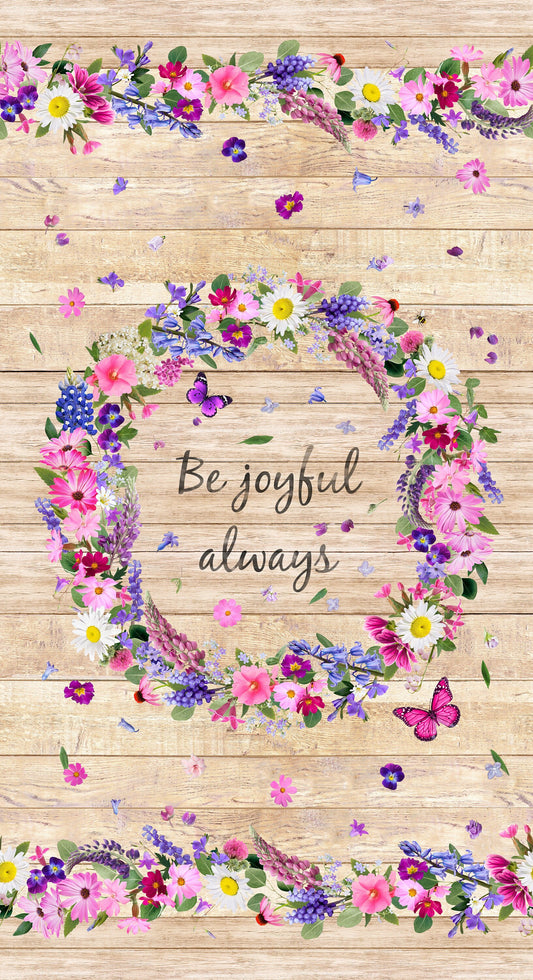 24" Panel Be Joyful Always PANEL-c7564 MULTI Cotton Woven Panel