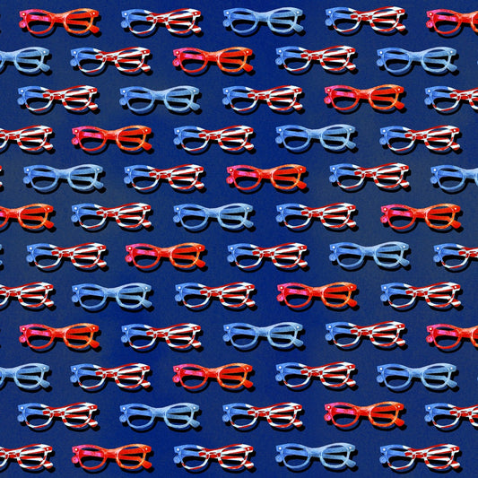 Star Spangled Summer by Andrea Tachiera Eye Glasses Navy 9028-77 Cotton Woven Fabric