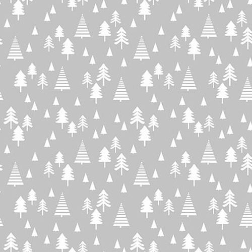 Be Wild by Jessica Mundo Small Pine Trees Gray 9045-91 Cotton Woven Cotton