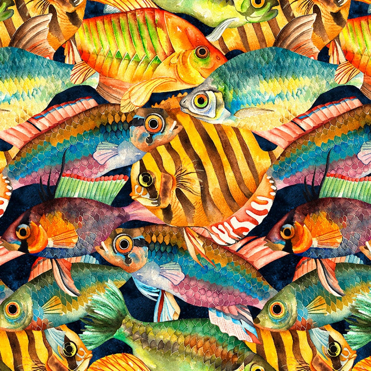 Ocean Latitudes Tropical Fish 71578A620715 Cotton Woven Fabric