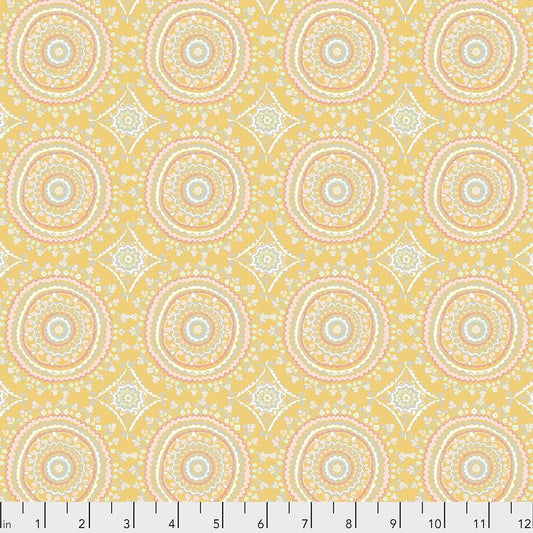 Ganesha Garden by Dena Design Mandala Yellow PWDF299.YELLOW Cotton Woven Fabric