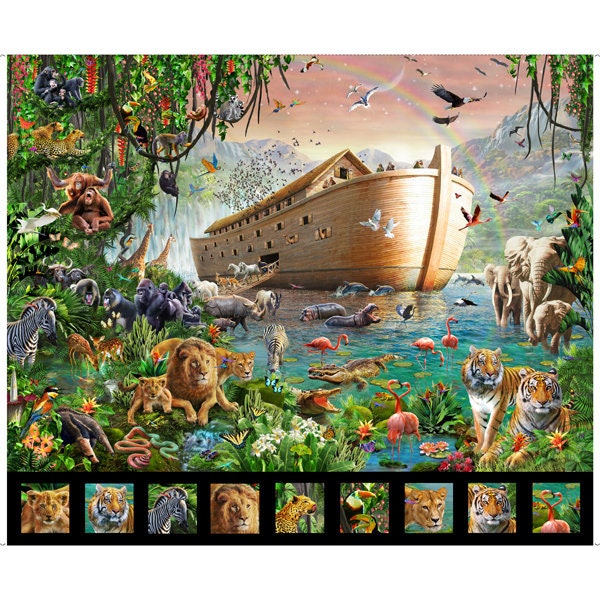 Artworks Noah's Ark 36" Panel 27517X Cotton Woven Fabric