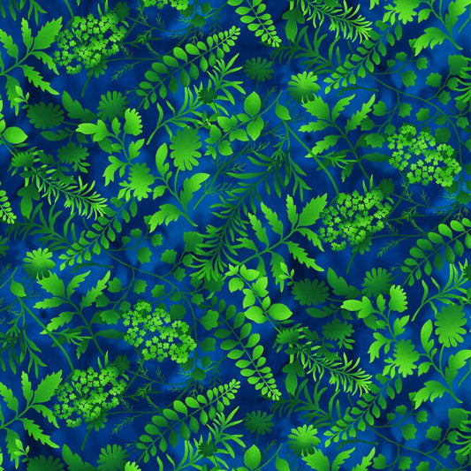 Butterfly Paradise by Elizabeth Isles Silhouettes Royal 4925-77 Cotton Woven Fabric