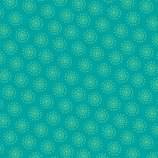 Owl's Woodland Adventure by Sharla Fults Tonal Dotted Dots Teal 5082-66 Cotton Woven Fabric