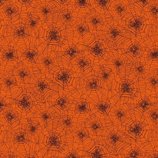 Bad Blood Halloween Web GAIL-C7786-Orange Cotton Woven Fabric