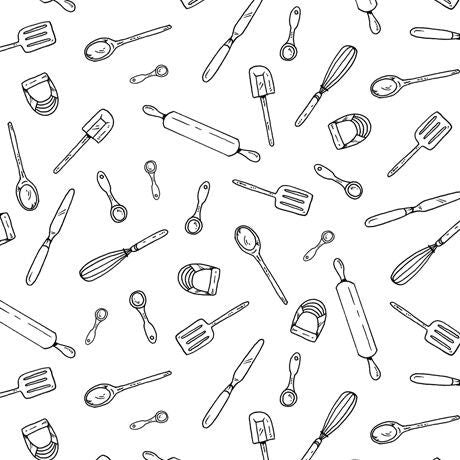 Chef's Special by Sheri Warren Utencils White 27642-Z Cotton Woven Fabric