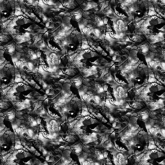 Wicked Black Ravens Wicked Fog C7885 Cotton Woven Fabric