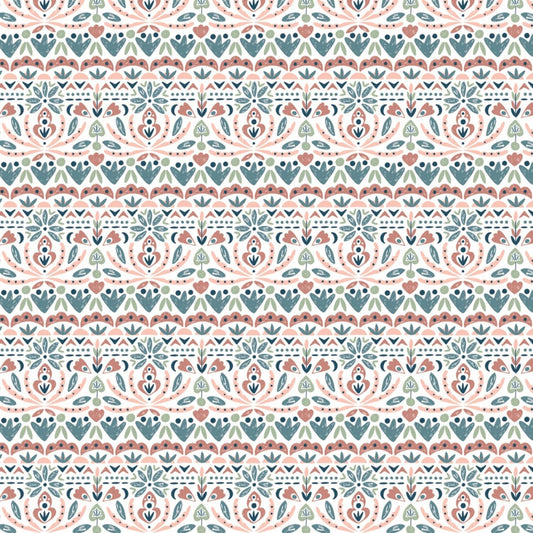 Turtle Cove by CDS Organic Blooms White 21190606-01 Cotton Woven Fabric