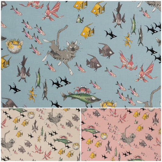 The Ghastlies Ghastlie Lake A Ghastlie Dive Blush 8846DR Cotton Woven Fabric