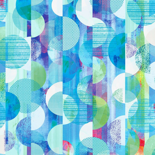 Geometry Three Sixty Sky RJ1504-SK1D Digitally Printed Cotton Woven Fabric