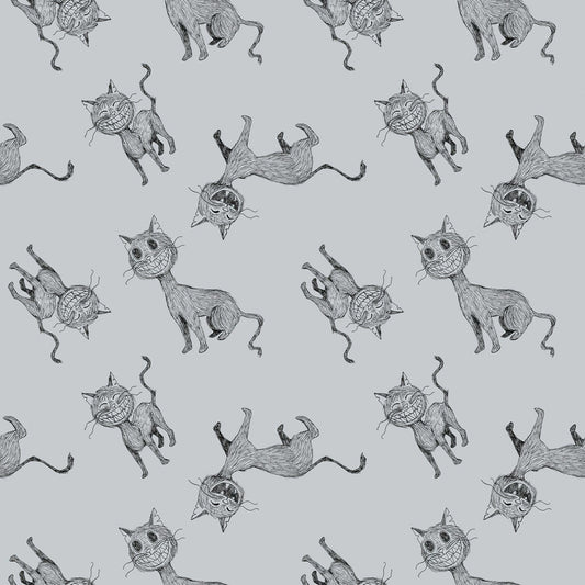 Scaredy Cat by Amanda Niederhauser Main Gray C9410R-GRAY Cotton Woven Fabric