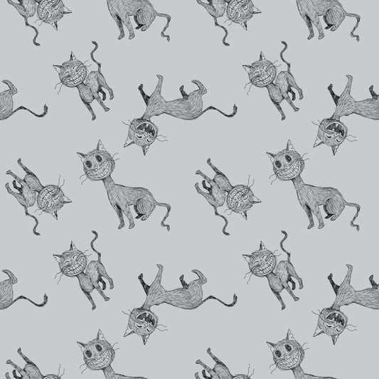 Scaredy Cat by Amanda Niederhauser Main Gray C9410R-GRAY Cotton Woven Fabric