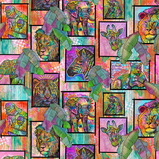 It's a Jungle Out There Jungle Frames 10288 Cotton Woven Fabric