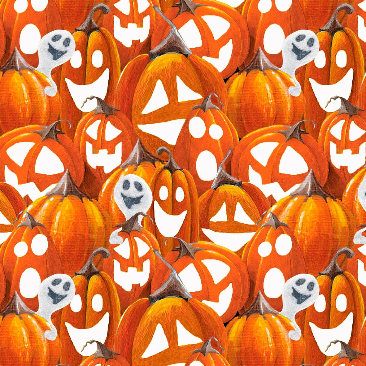 Booville by Annie Troe Halloween Pumpkins Orange 1033G-33 Glow in the Dark Cotton Woven Fabric