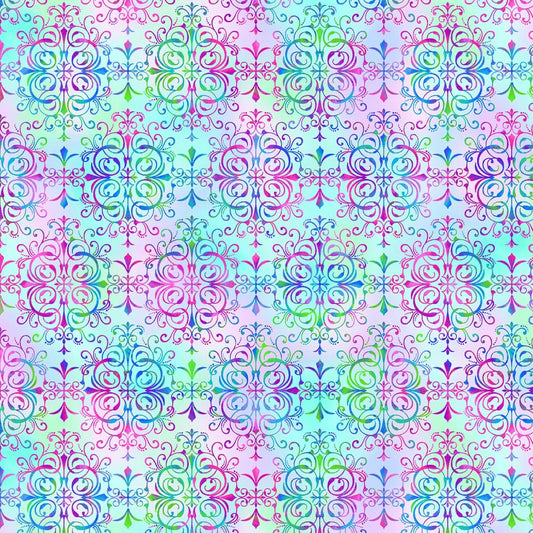 Dragonfly Garden by Color Principle Garden Medallion Pastel 2465-17 Cotton Woven Fabric