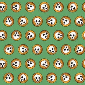 Steampunk Halloween by Desiree's Designs Skulls Green 27774-G Cotton Woven Fabric