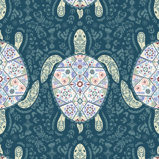 Turtle Cove by CDS Turtle Cove Teal 21190601-01 Cotton Woven Fabric