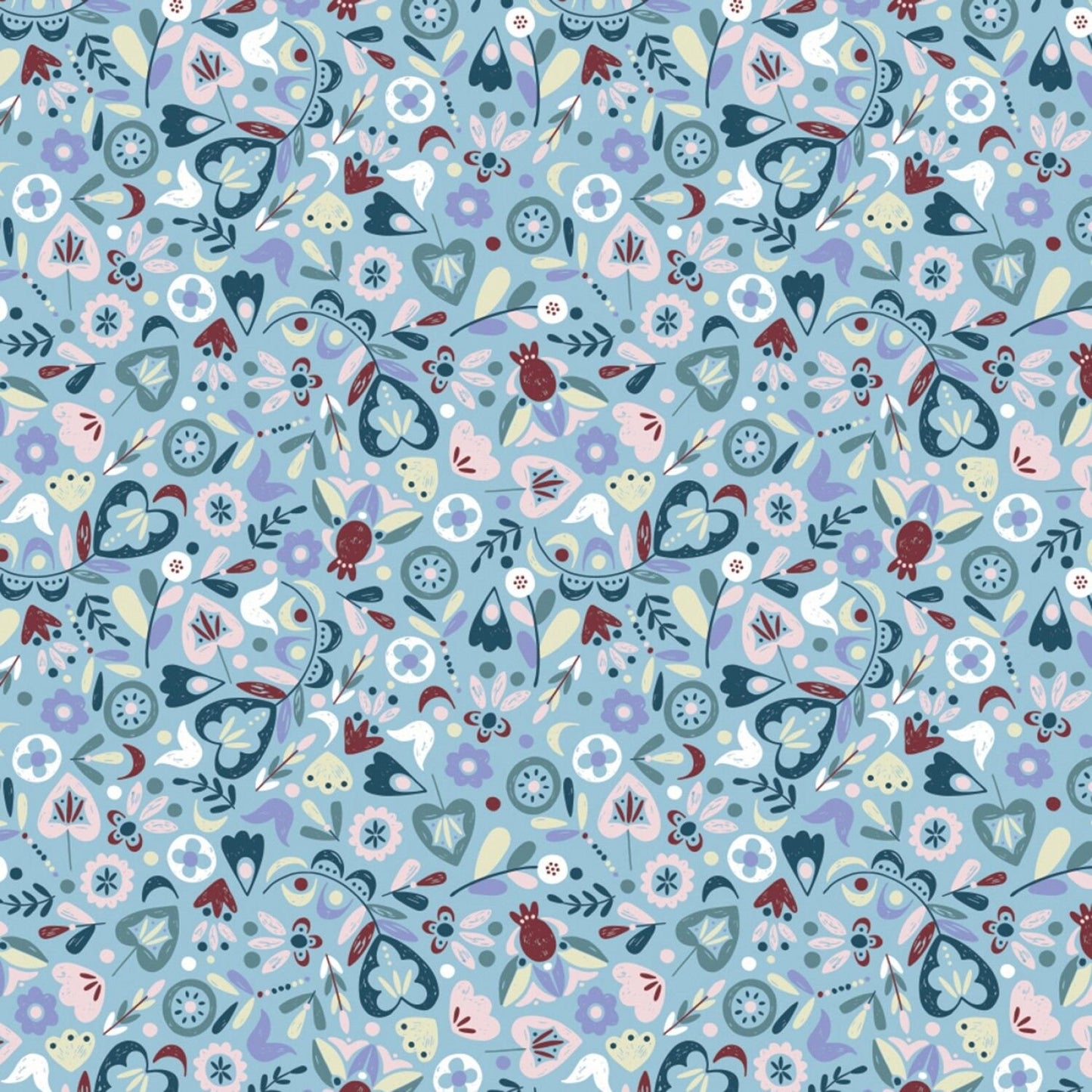 Turtle Cove by CDS Scattered Botanicals Blue 21190603-02 Cotton Woven Fabric