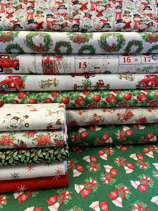 December Magic by Emma Leach Snowflake Ecru 1052-41 Cotton Woven Fabric