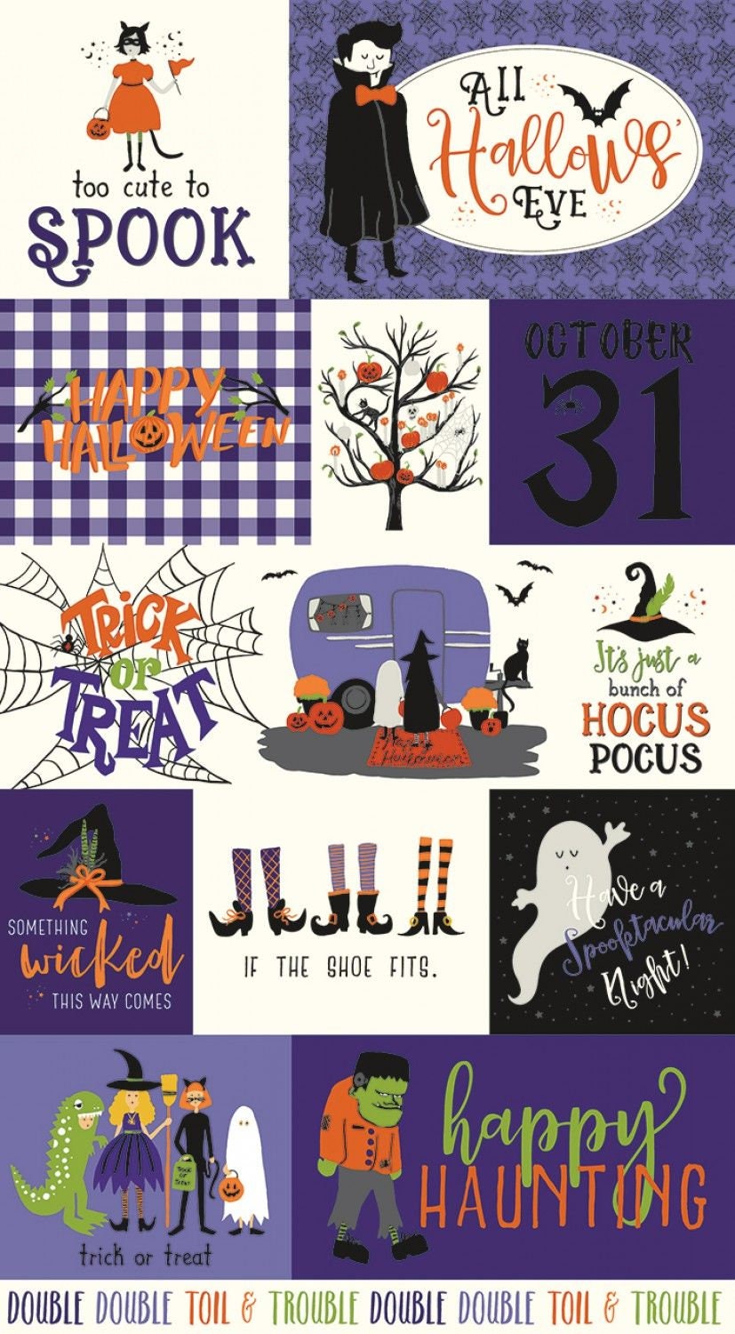 Hocus Pocus by Echo Park 24" Panel Purple P9495-PURPLE Cotton Woven Pa ...