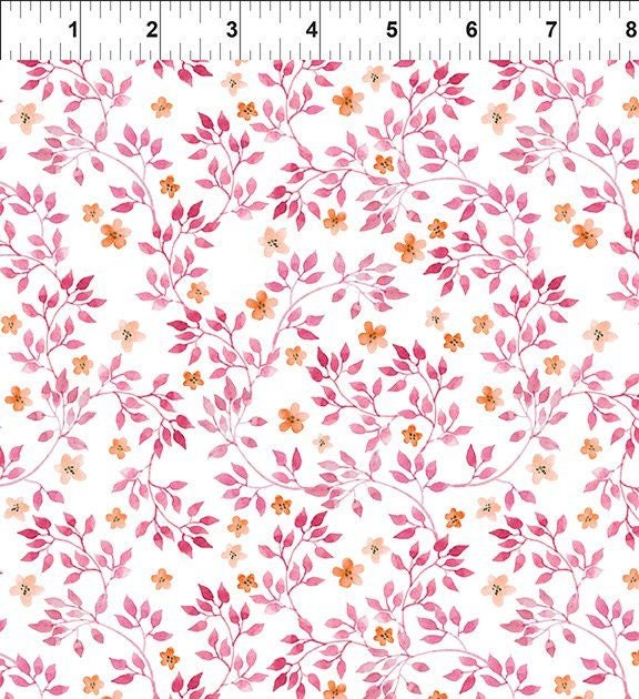 Pretty in Pink Pink Leaves 5pip-1 Cotton Woven Fabric