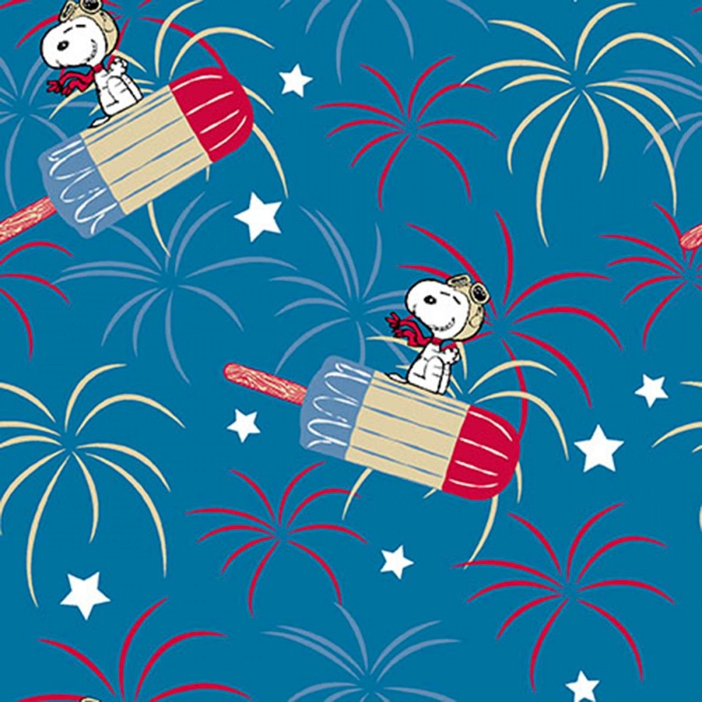 Licensed Patriotic Prints Snoopy Popsicles 695681600715 Cotton Woven Fabric