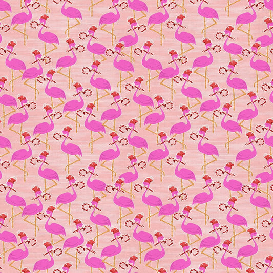 Flamingo Christmas by Lauren Lesley Flamingos Pink 120-21436 Cotton Woven Fabric