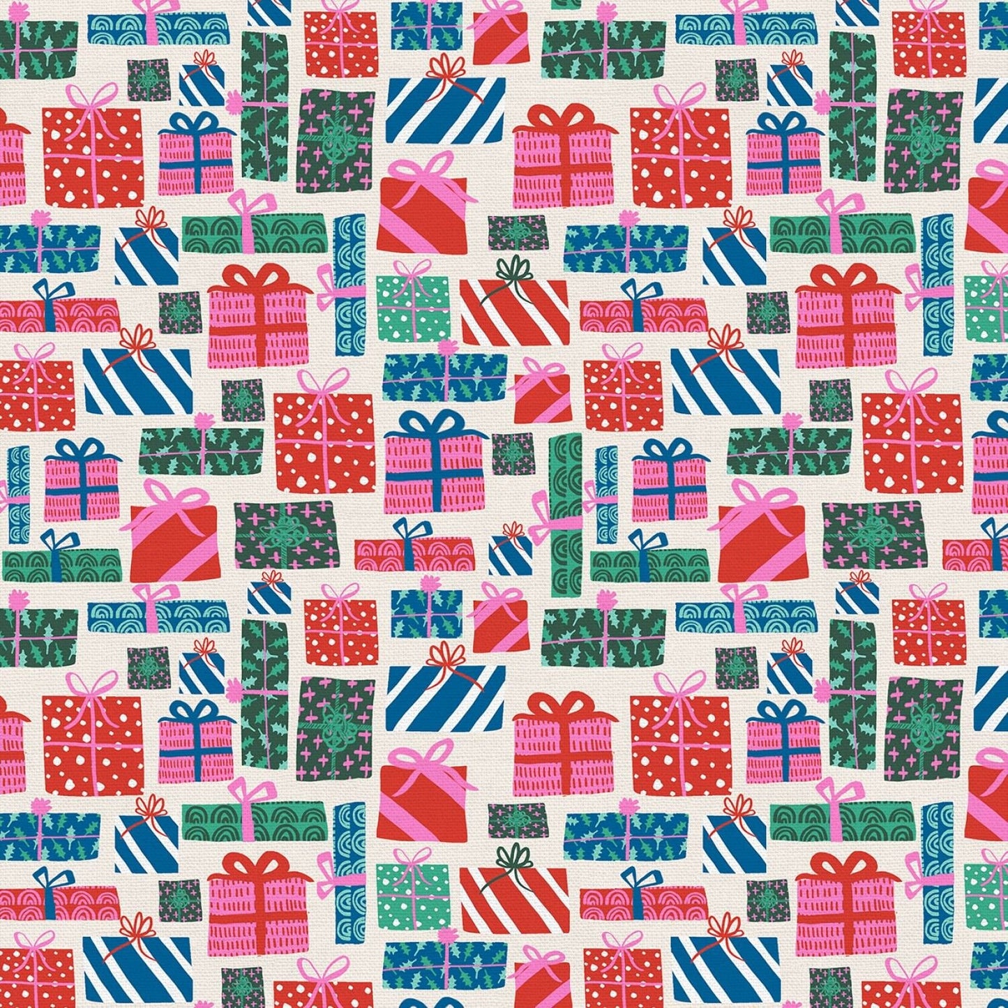 Flamingo Christmas by Lauren Lesley Presents Blue 120-21437 Cotton Woven Fabric