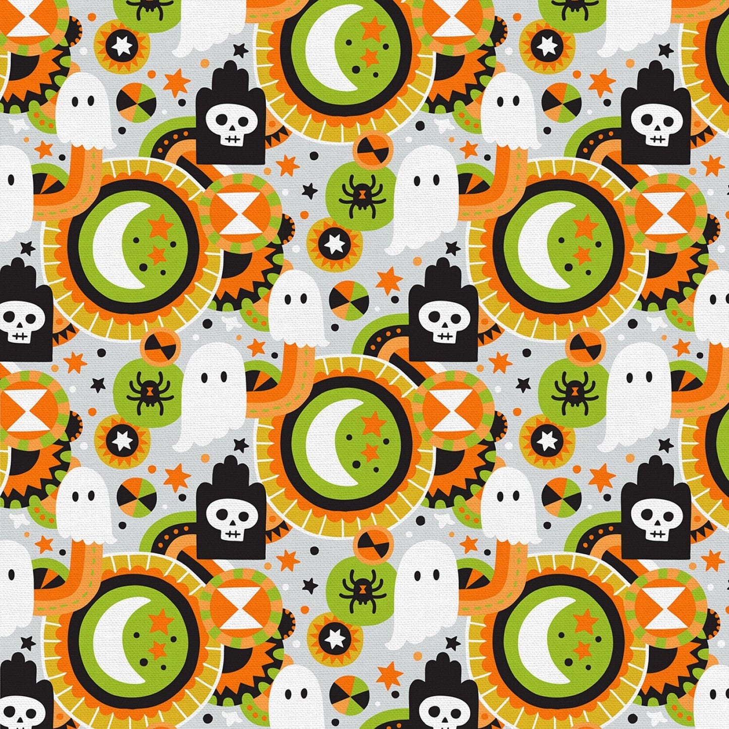 Halloween Night by Katie Larson Graveyard Grey 120-21308 Cotton Woven Fabric